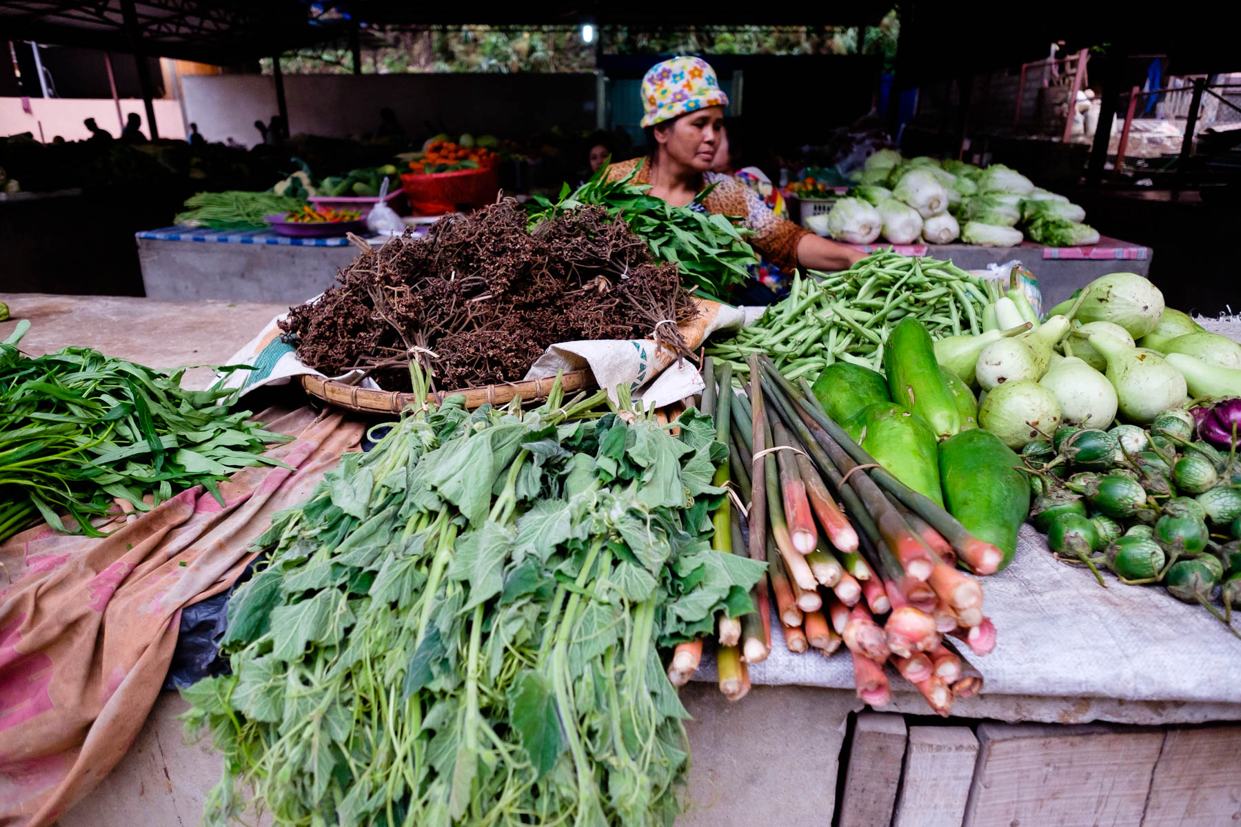 Market in Pak Beng Laos